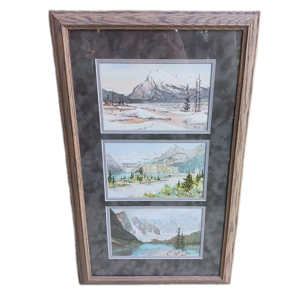 Marilyn Kinsella Alberta Canada Mount Print Triptych 26x16 Wood
